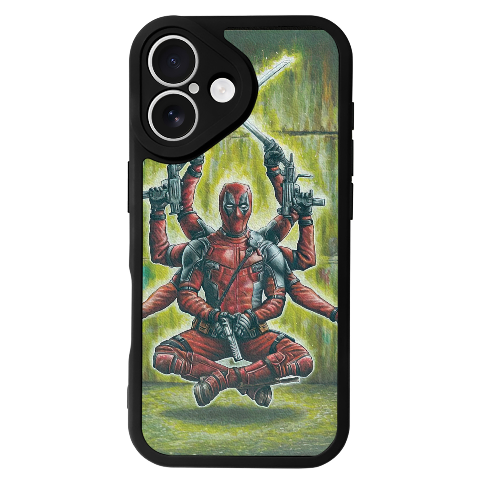 （画像用） Deadpool デッドプール 【iPhone 16シリーズ対応】シリコンスマホケース（レザー調） 材質：シリコン